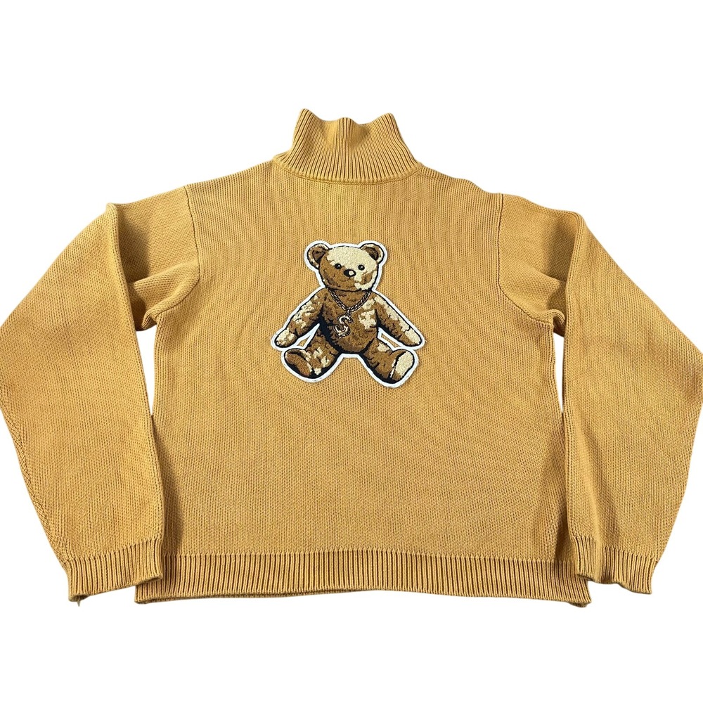 Joyrich Teddy Turtleneck Sweater Adult Small Limited Edition Patch Mustard RARE
